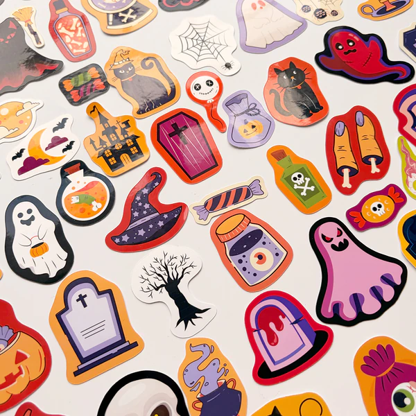 Spooky Dump Halloween 70 adet Cadılar Bayramı sticker paketi ve etiketleri