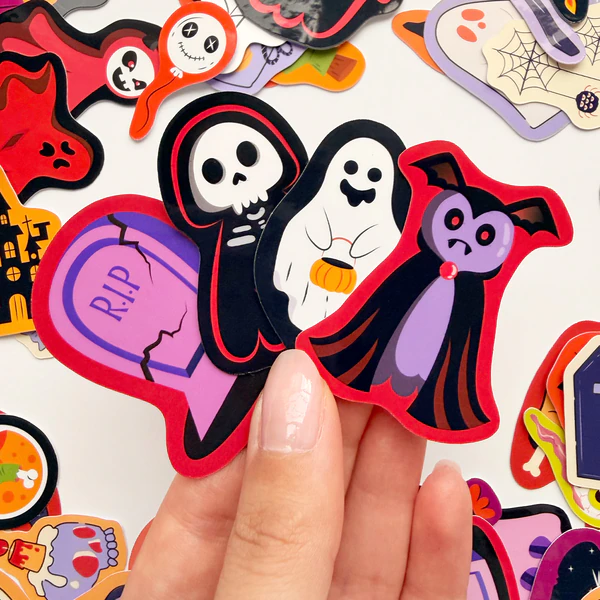 Spooky Dump Halloween 70 adet Cadılar Bayramı sticker paketi ve etiketleri