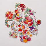 Meyveler ve çiçekler illüstrasyonlu 30 adet suya dayanıklı sticker paketi
