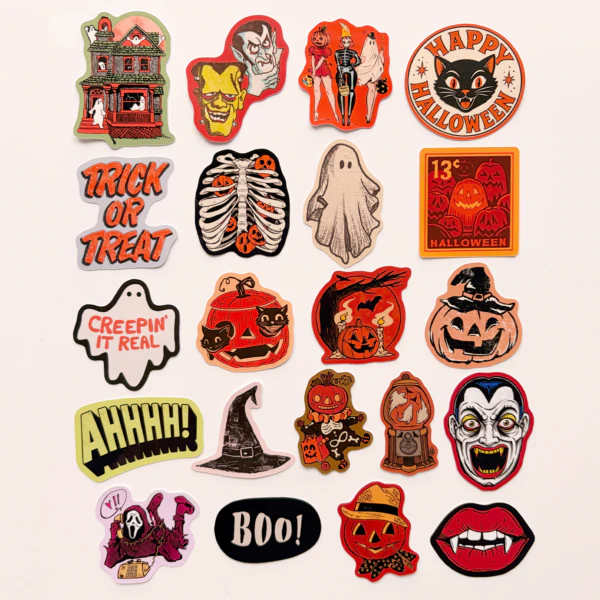 Halloween Cadılar Bayramı korku temalı 21 adet suya dayanıklı vinil sticker paketi