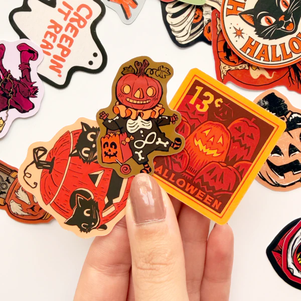 Halloween Cadılar Bayramı korku temalı 21 adet suya dayanıklı vinil sticker paketi