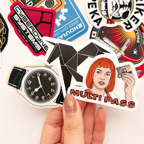 Bilim kurgu film temalı 17 adet sticker paketi laptop termos telefon etiketi