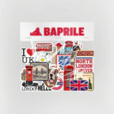 Birleşik Krallık İngiltere temalı 27 parça suya dayanıklı vinil sticker seti