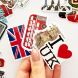 Birleşik Krallık İngiltere temalı 27 parça suya dayanıklı vinil sticker seti