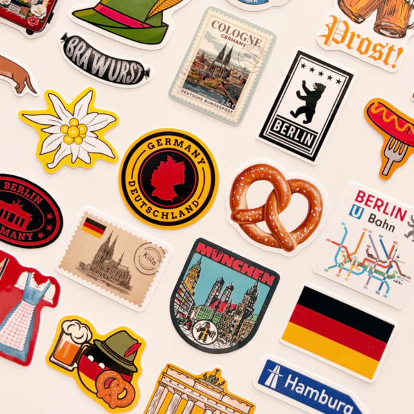 Almanya temalı 27 adet suya dayanıklı vinil sticker seti