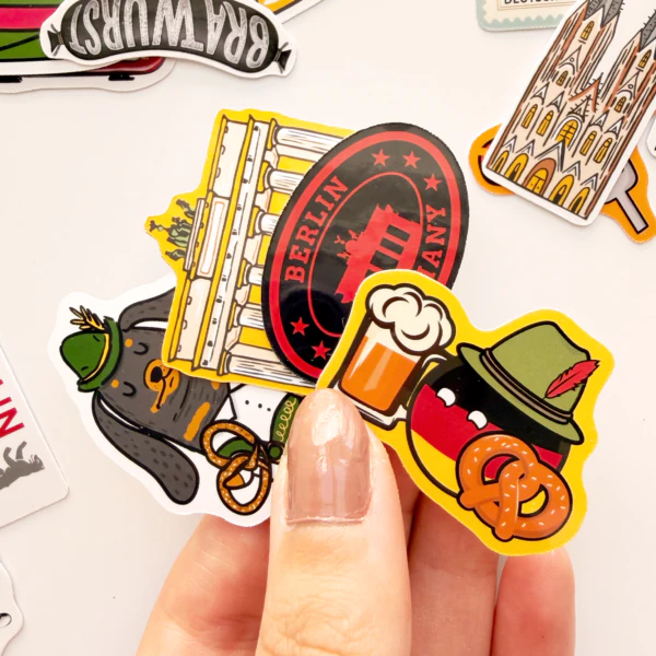 Almanya temalı 27 adet suya dayanıklı vinil sticker seti