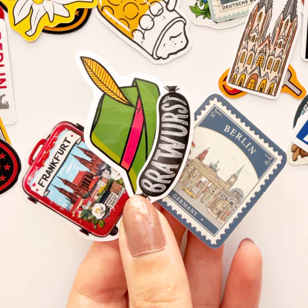 Almanya temalı 27 adet suya dayanıklı vinil sticker seti