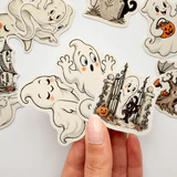 Cadılar Bayramı sevimli hayalet temalı 20 adet sticker paketi