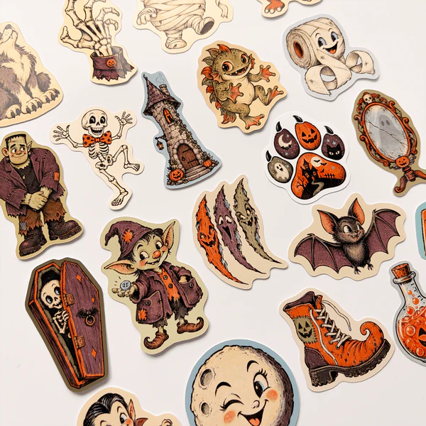 Halloween Cadılar Bayramı sevimli canavarlar temalı 20 adet sticker seti