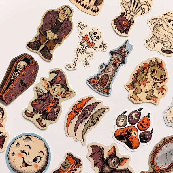 Halloween Cadılar Bayramı sevimli canavarlar temalı 20 adet sticker seti