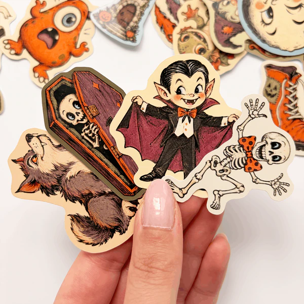 Halloween Cadılar Bayramı sevimli canavarlar temalı 20 adet sticker seti