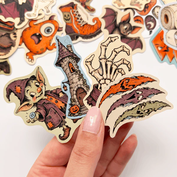 Halloween Cadılar Bayramı sevimli canavarlar temalı 20 adet sticker seti