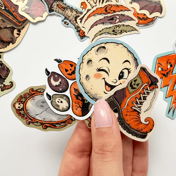 Halloween Cadılar Bayramı sevimli canavarlar temalı 20 adet sticker seti