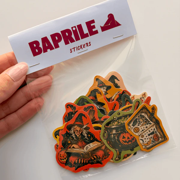 Halloween Cadılar Bayramı cadı temalı 23 adet sticker paketi etiket seti