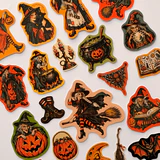 Halloween Cadılar Bayramı cadı temalı 23 adet sticker paketi etiket seti