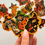 Halloween Cadılar Bayramı cadı temalı 23 adet sticker paketi etiket seti