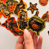 Halloween Cadılar Bayramı cadı temalı 23 adet sticker paketi etiket seti