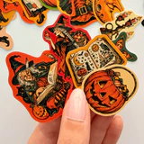 Halloween Cadılar Bayramı cadı temalı 23 adet sticker paketi etiket seti