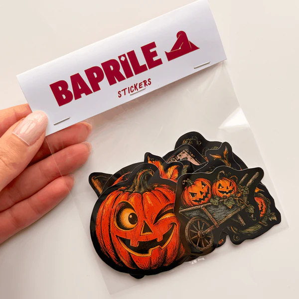 Halloween Cadılar Bayramı balkabağı temalı 20 adet suya dayanıklı parlak vinil sticker seti