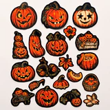 Halloween Cadılar Bayramı balkabağı temalı 20 adet suya dayanıklı parlak vinil sticker seti