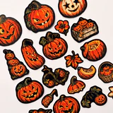 Halloween Cadılar Bayramı balkabağı temalı 20 adet suya dayanıklı parlak vinil sticker seti