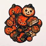 Halloween Cadılar Bayramı balkabağı temalı 20 adet suya dayanıklı parlak vinil sticker seti