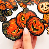 Halloween Cadılar Bayramı balkabağı temalı 20 adet suya dayanıklı parlak vinil sticker seti